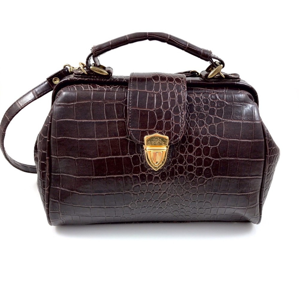 ❌SOLD❌ crocodile faux leather doctor satchel - Picture 1 of 8